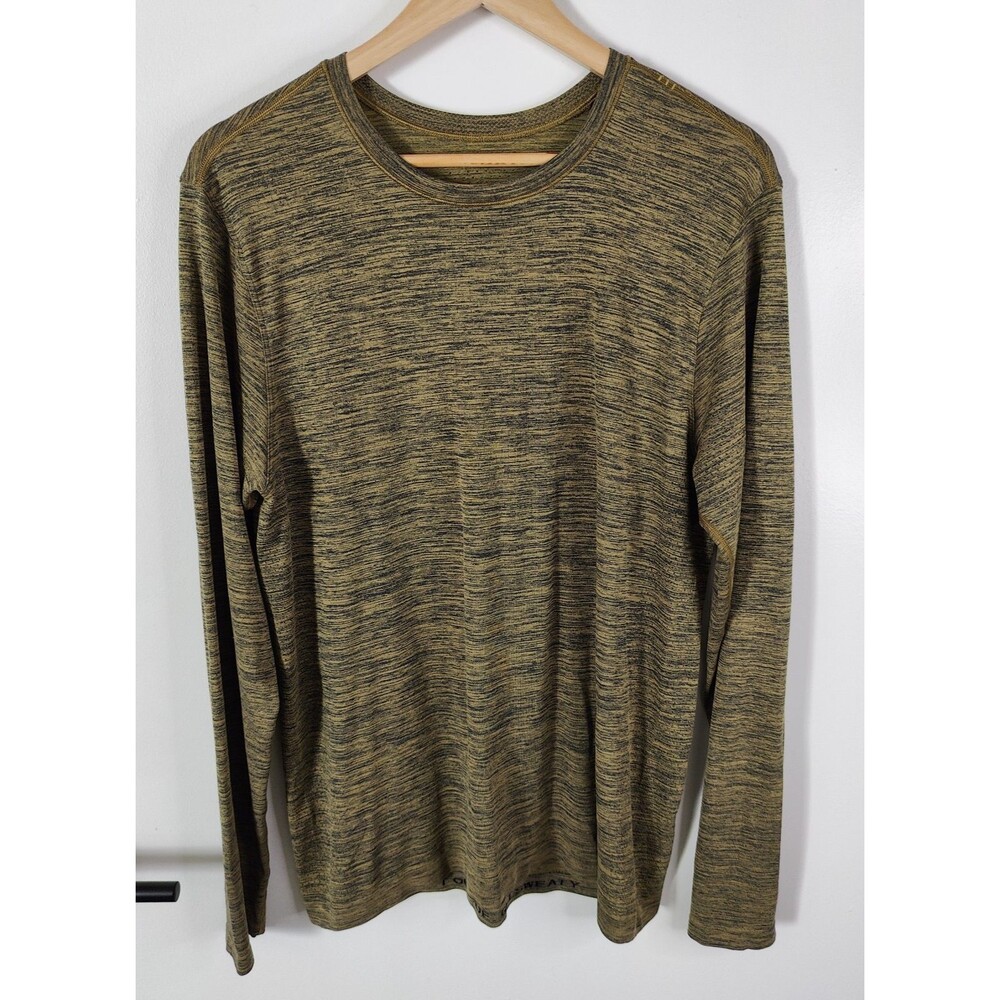 Lululemon Shirt Mens Large Metal Vent Tech Gym Run Performance Yellow
